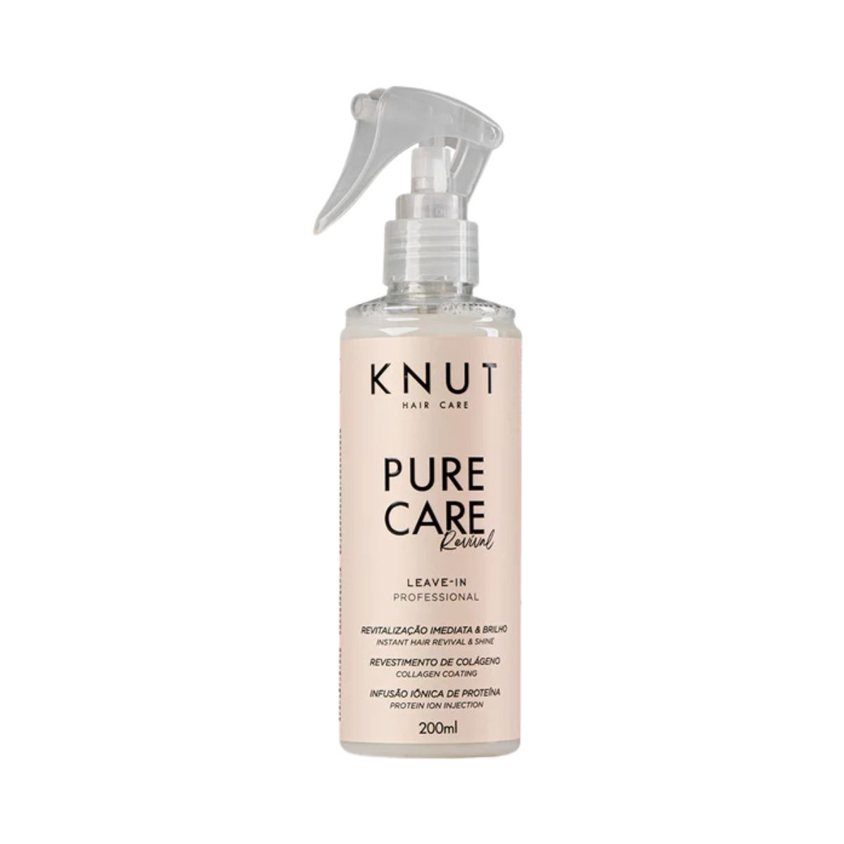 KIT KNUT LEAVE-IN SPRAY PURE CARE REVIVAL 200ML + ACESSORIO SORTIDO