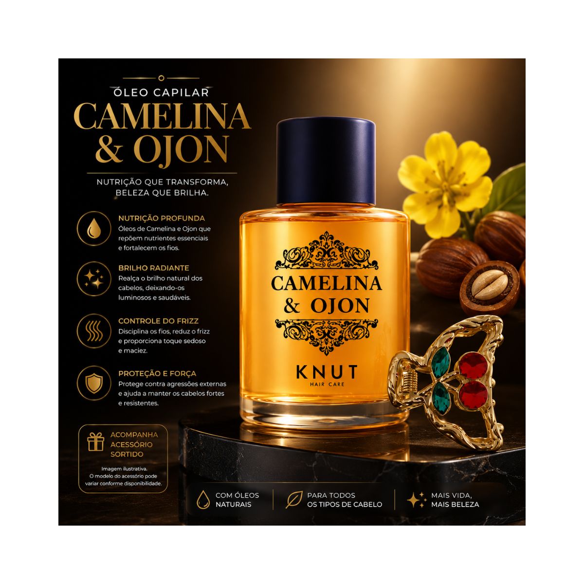 KIT KNUT ELIXIR CAMELINA E OJON 8ML + ACESSORIO SORTIDO