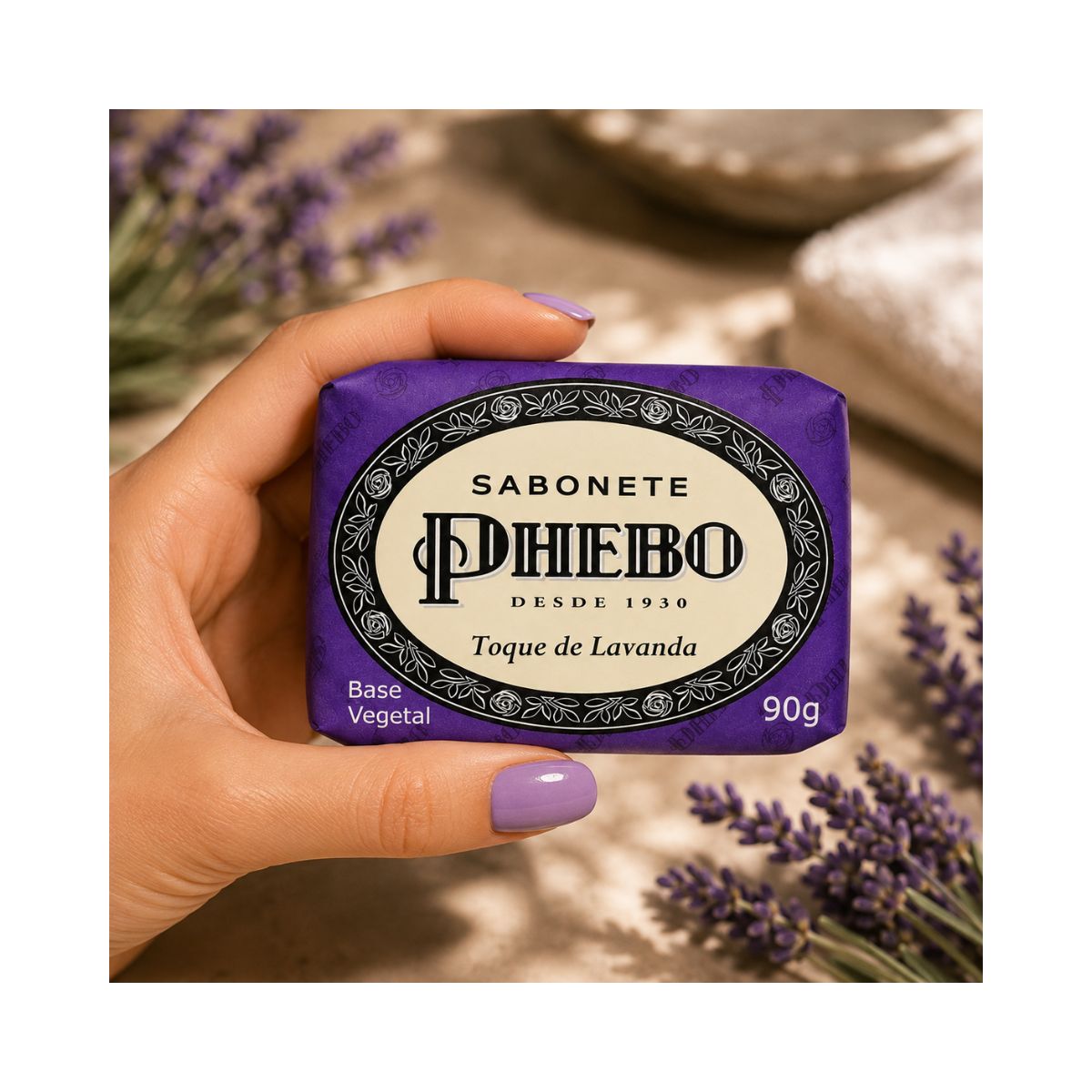 SABONETE EM BARRA TOQUE DE LAVANDA PHEBO 90GR