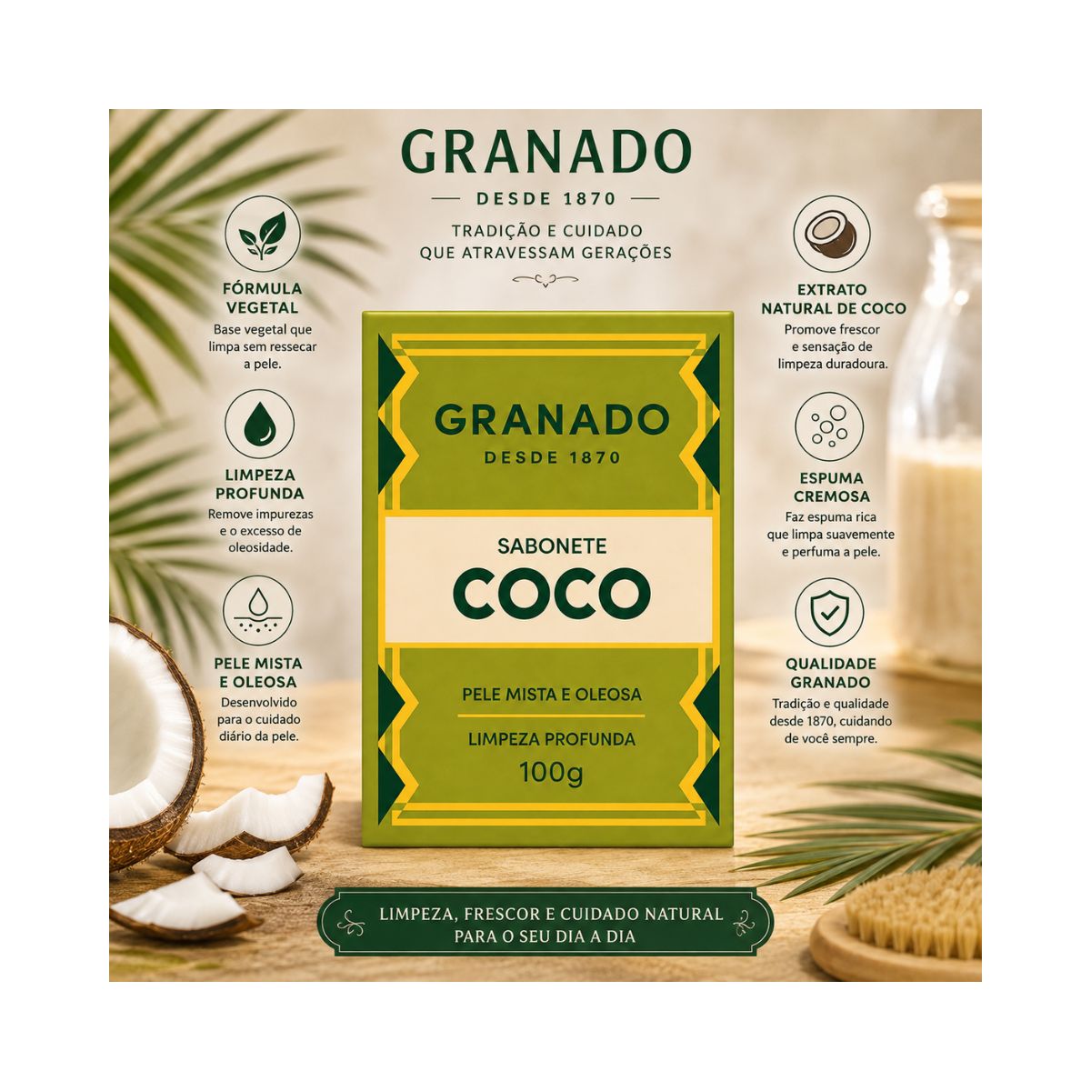 SABONETE EM BARRA COCO GRANADO 100GR