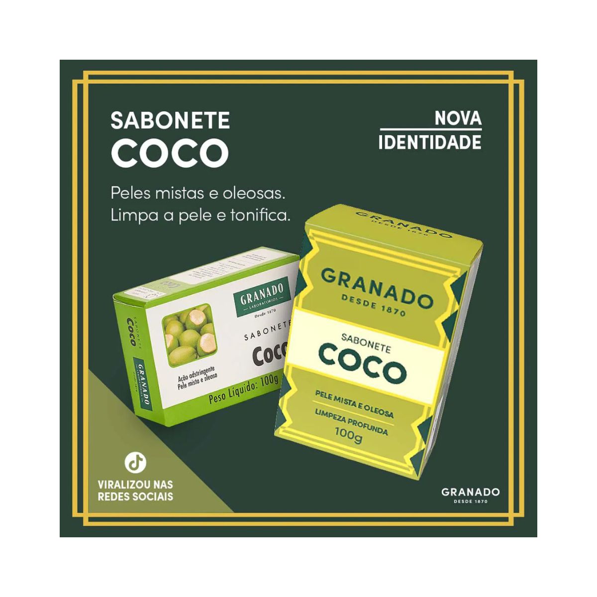 SABONETE EM BARRA COCO GRANADO 100GR