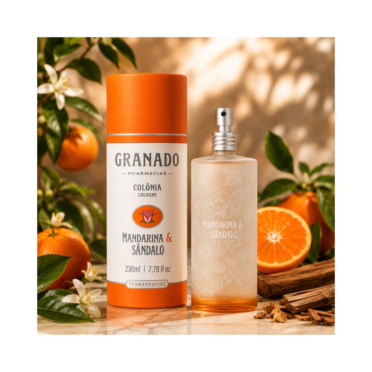 COLÔNIA TERRAPEUTICS MANDARINA & SÂNDALO GRANADO 230ML