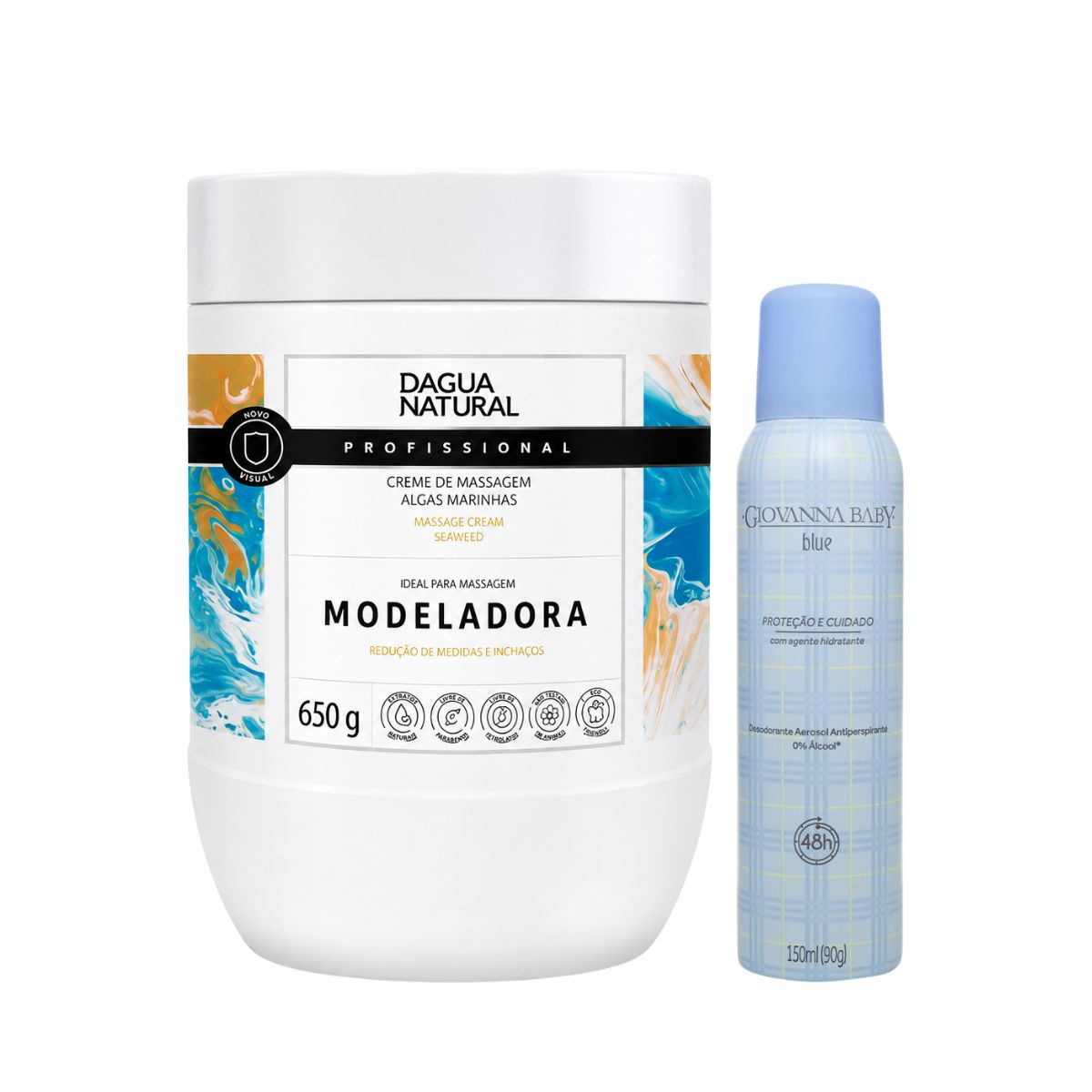 KIT DAGUA NATURAL CREME ALGAS MARINHAS 650G + AEROSOL BLUE GIOVANNA BABY 150ML