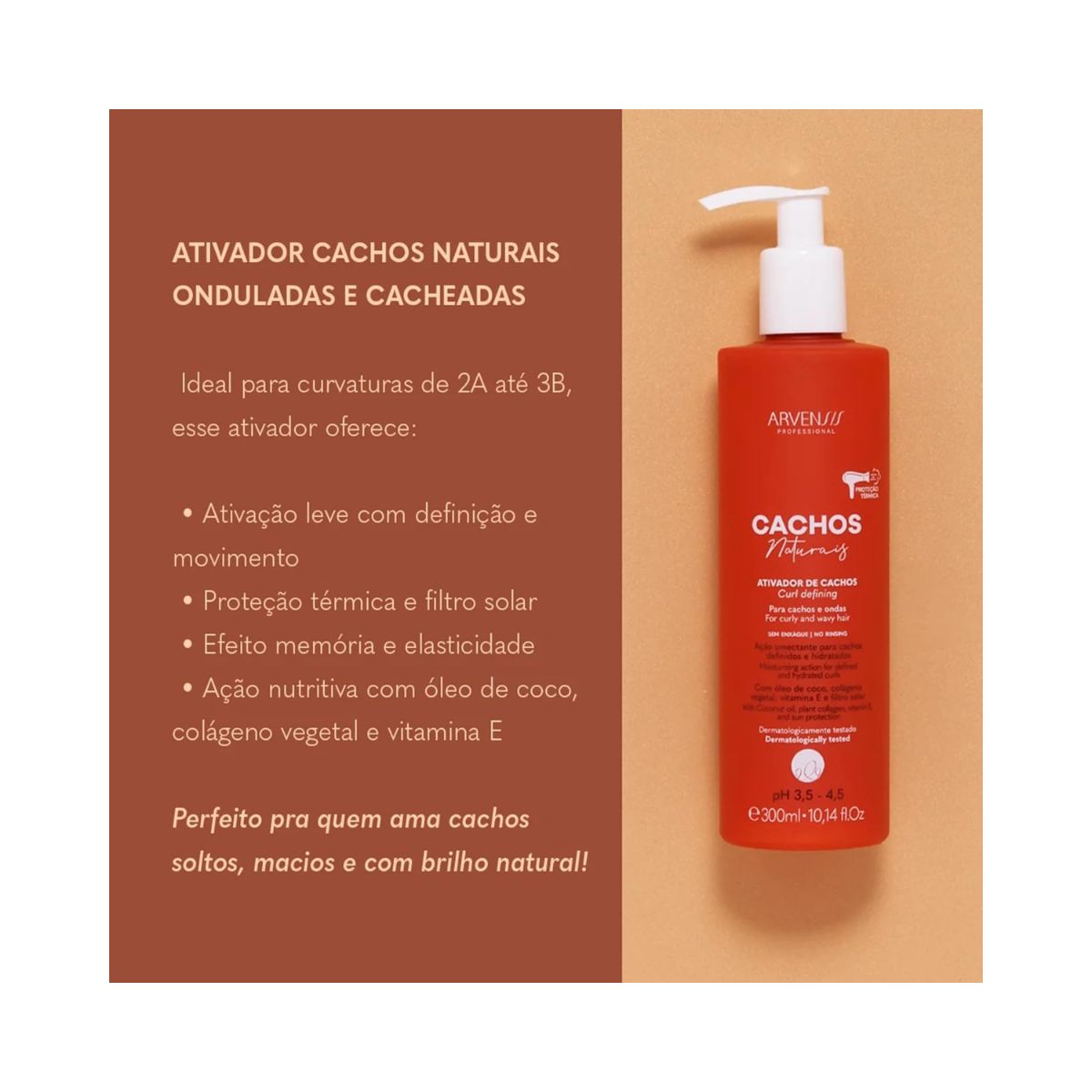 ATIVADOR DE CACHOS CACHEADOS E ONDULADOS ARVENSIS 300ML