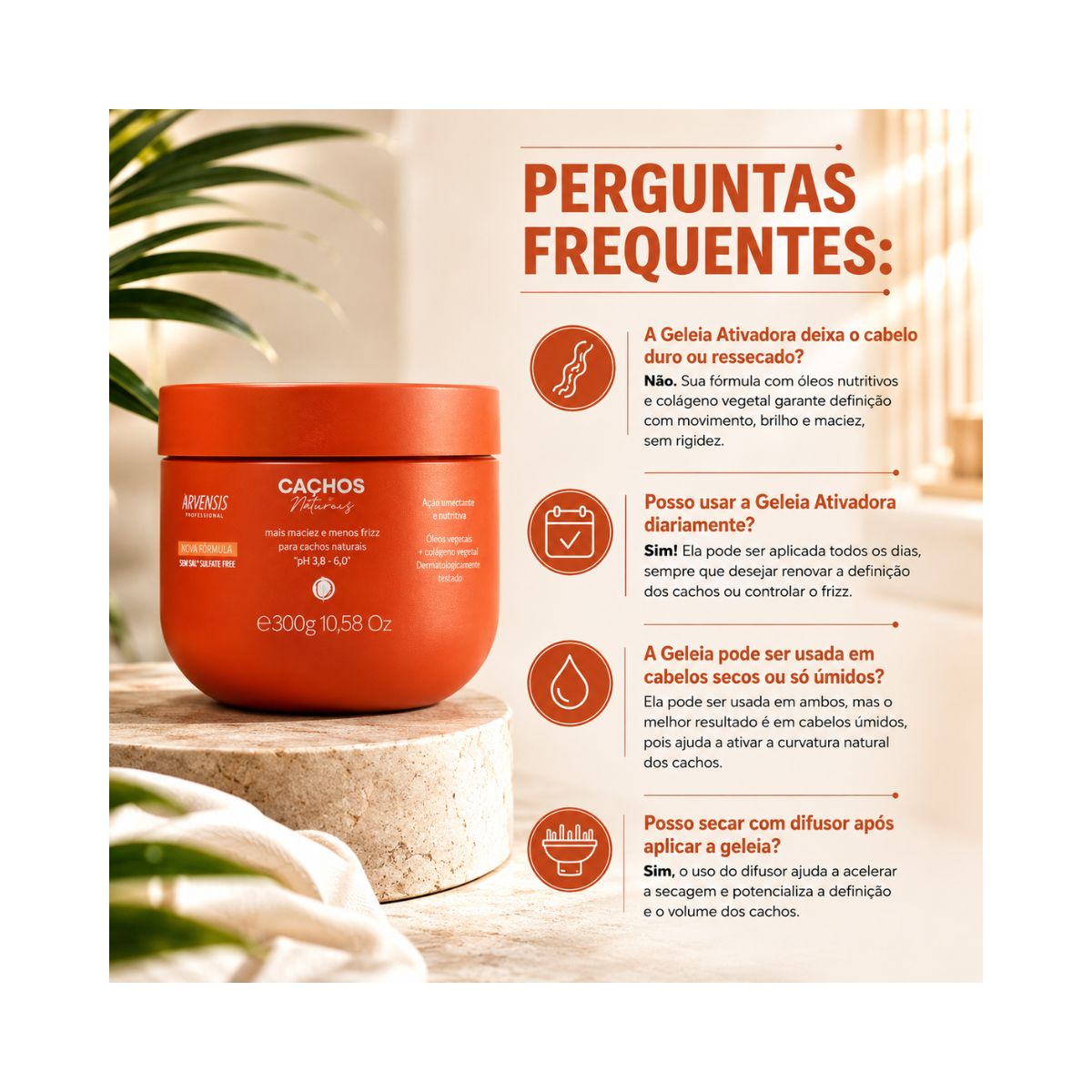 GELEIA ATIVADORA CACHOS NATURAIS ARVENSIS 300G