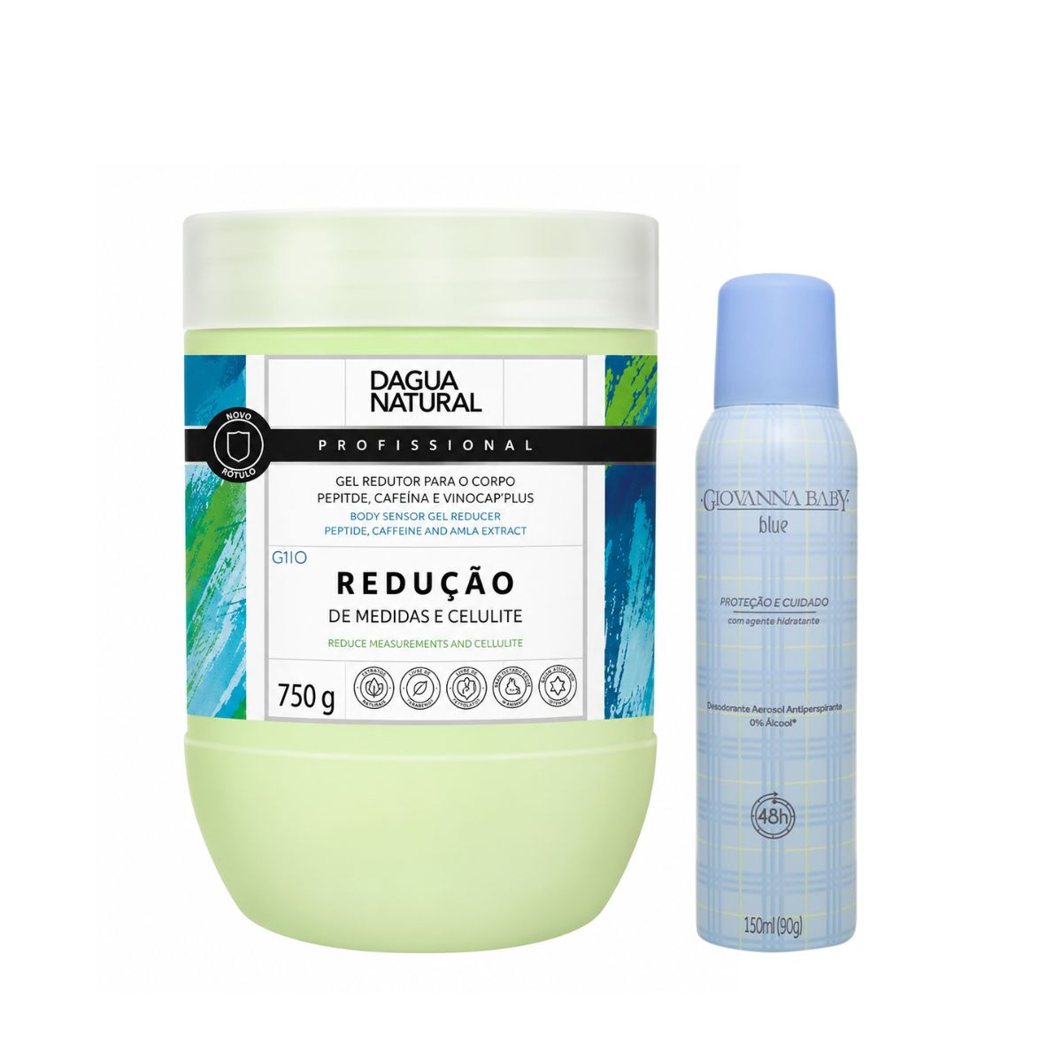 KIT DAGUA NATURAL GEL REDUTOR DE MEDIDAS MENTOL 750G + AEROSOL BLUE GIOVANNA BAB