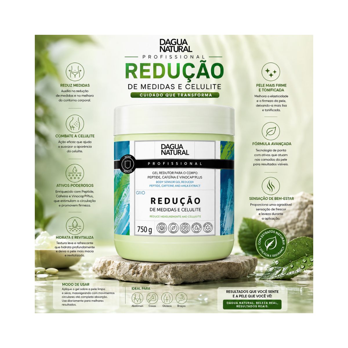 KIT DAGUA NATURAL GEL REDUTOR DE MEDIDAS MENTOL 750G + AEROSOL BLUE GIOVANNA BAB