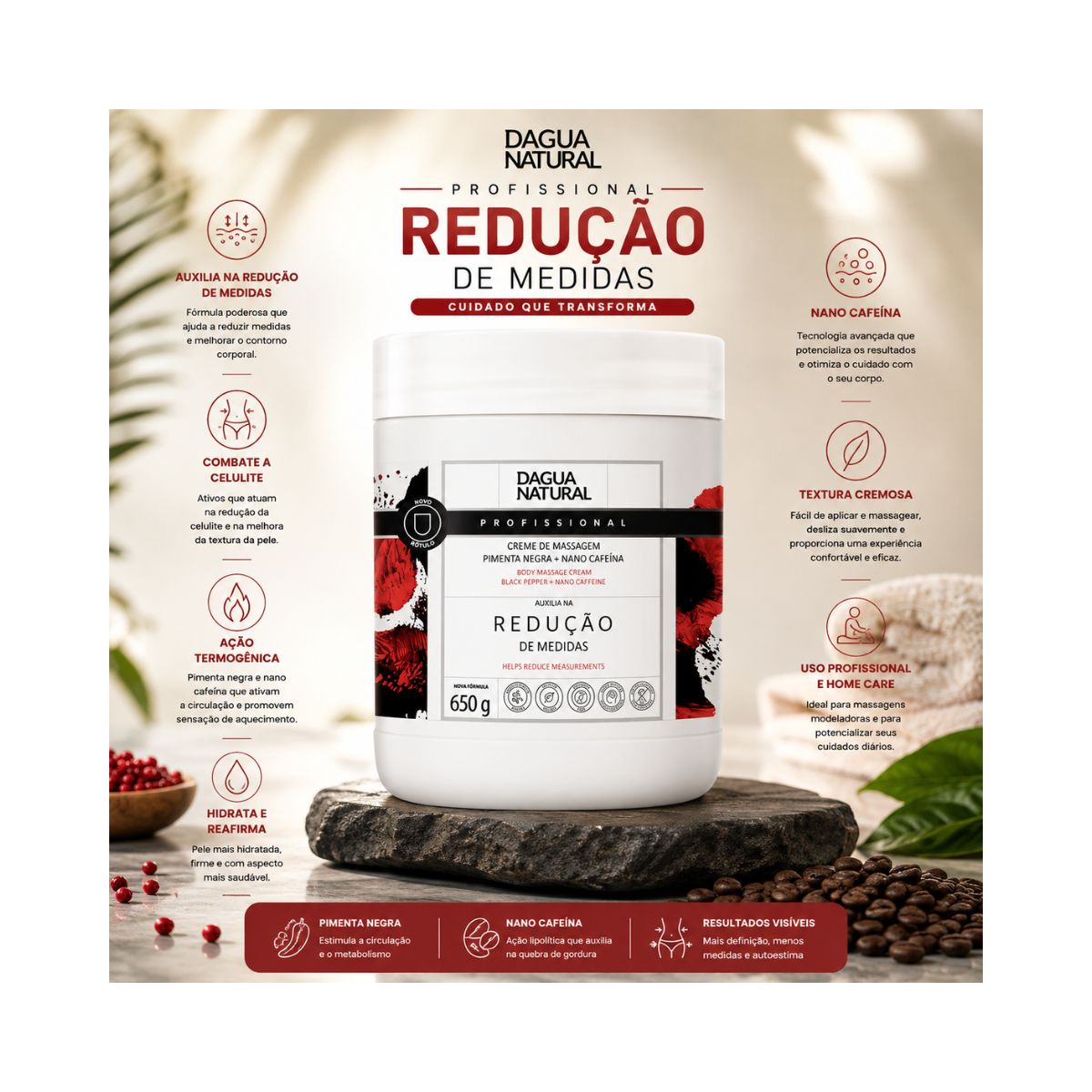 KIT DAGUA NATURAL CREME PIMENTA NEGRA NANO 650G + AEROSOL BLUE GIOVANNA BABY 150
