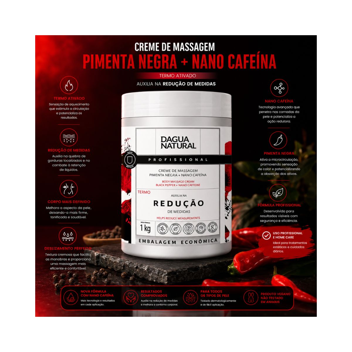 KIT DAGUA NATURAL CREME PIMENTA NEGRA 1KG + AEROSOL BLUE GIOVANNA BABY 150ML