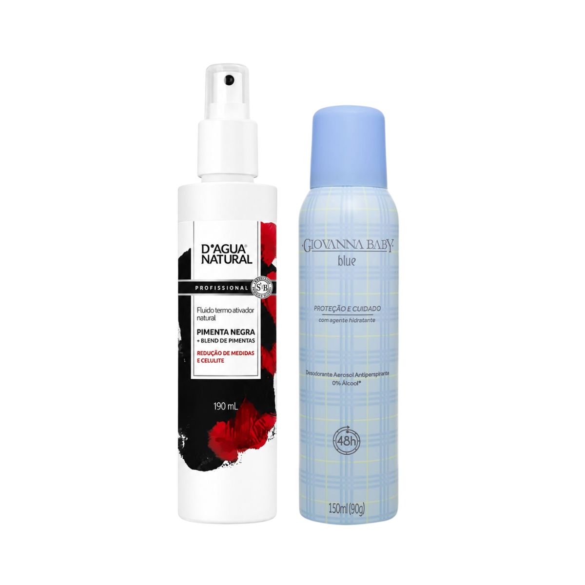 KIT DAGUA NATURAL FLUÍDO TERMO ATIVO PIMENTA NEGRA 190ML + AEROSOL BLUE GIOVANNA