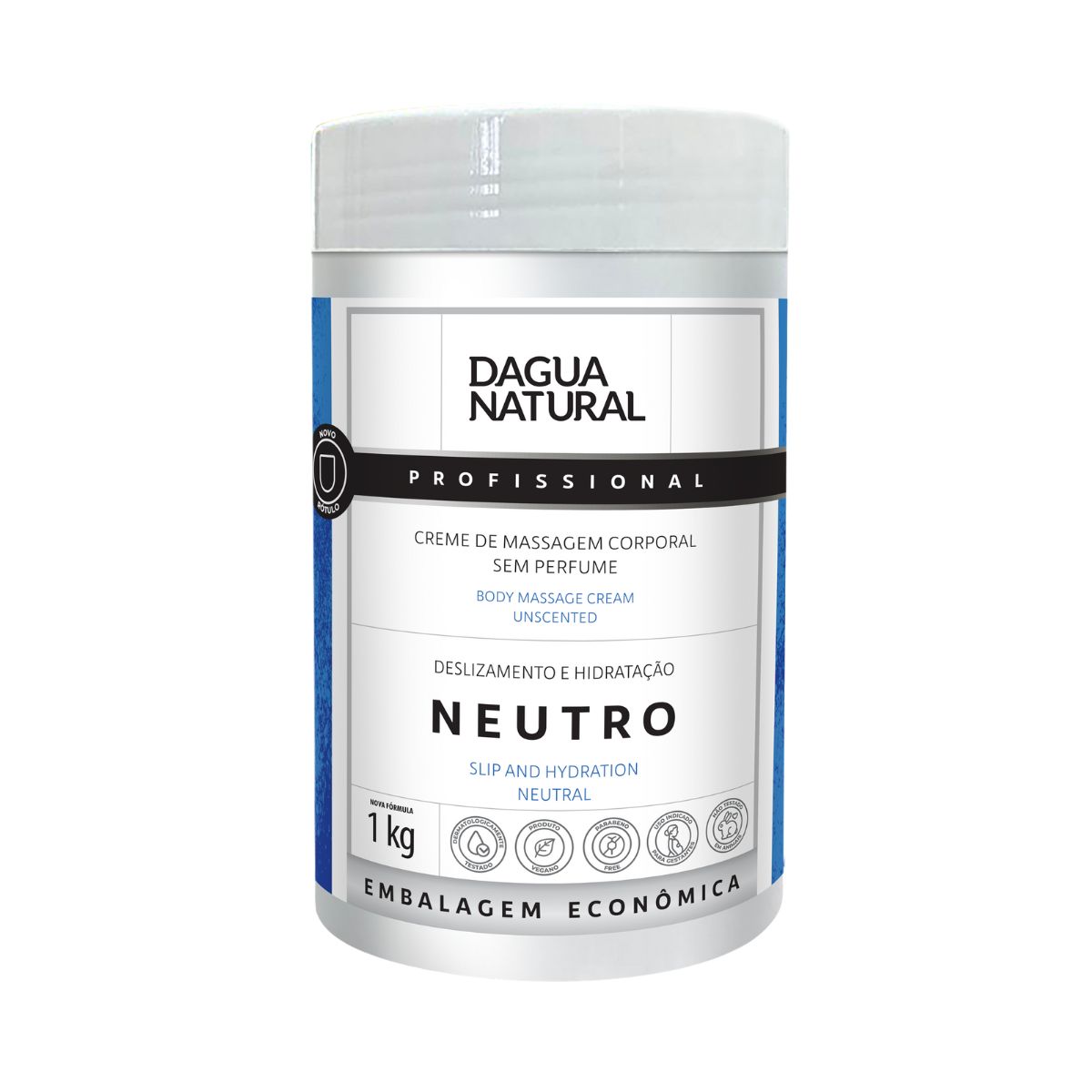 KIT DAGUA NATURAL CREME DE MASSAGEM NEUTRO 1KG + AEROSOL BLUE GIOVANNA BABY 150M
