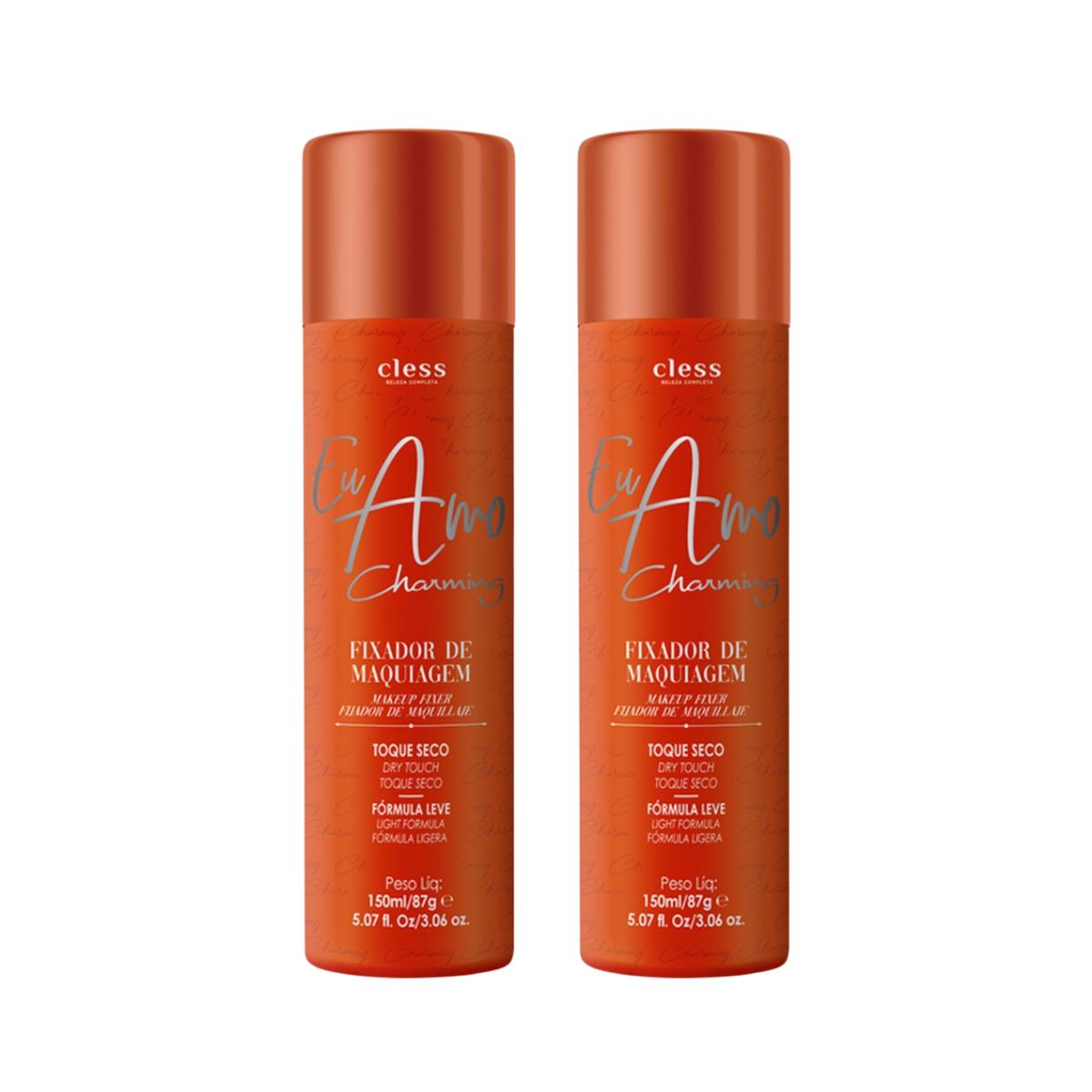 KIT 2 CLESS SPRAY FIXADOR DE MAQUIAGEM EU AMO 150ML