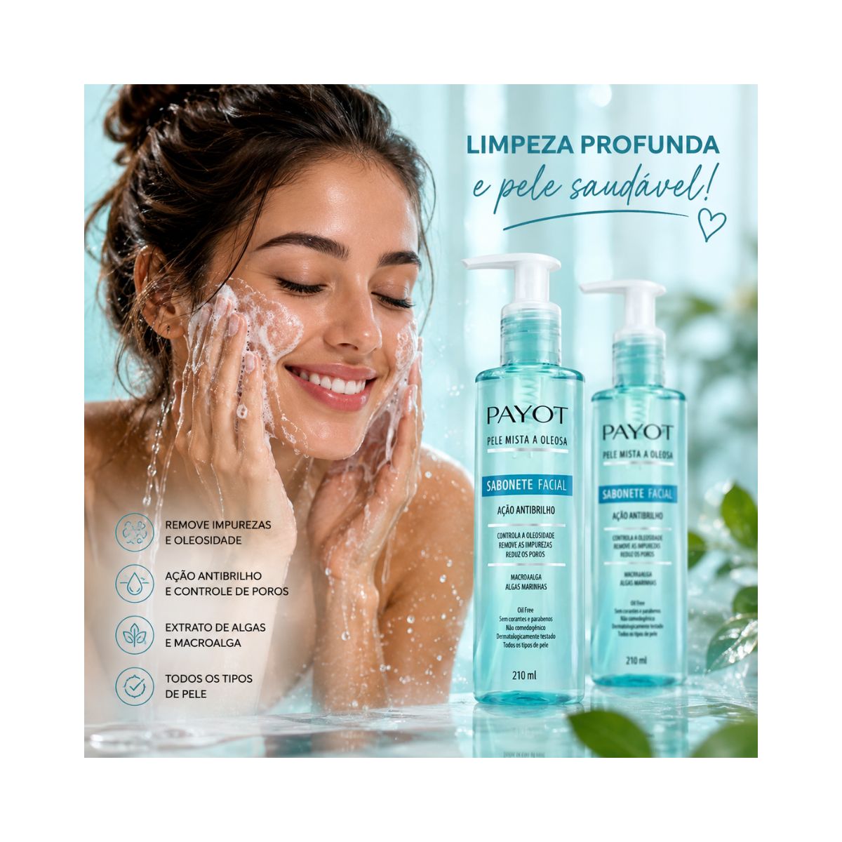 KIT PAYOT 2 SABONETE FACIAL PELE MISTA OLEOSA 210ML