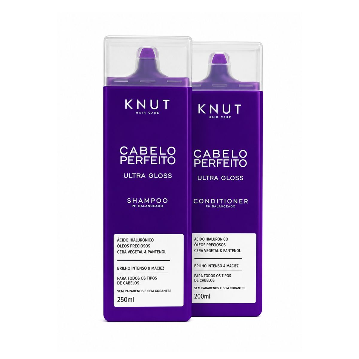 KIT CABELO PERFEITO ULTRA GLOSS KNUT SHAMPOO 250ML + CONDICIONADOR 200ML