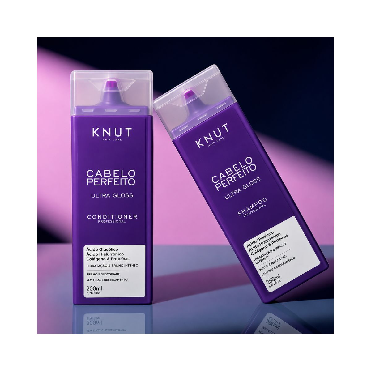 KIT CABELO PERFEITO ULTRA GLOSS KNUT SHAMPOO 250ML + CONDICIONADOR 200ML
