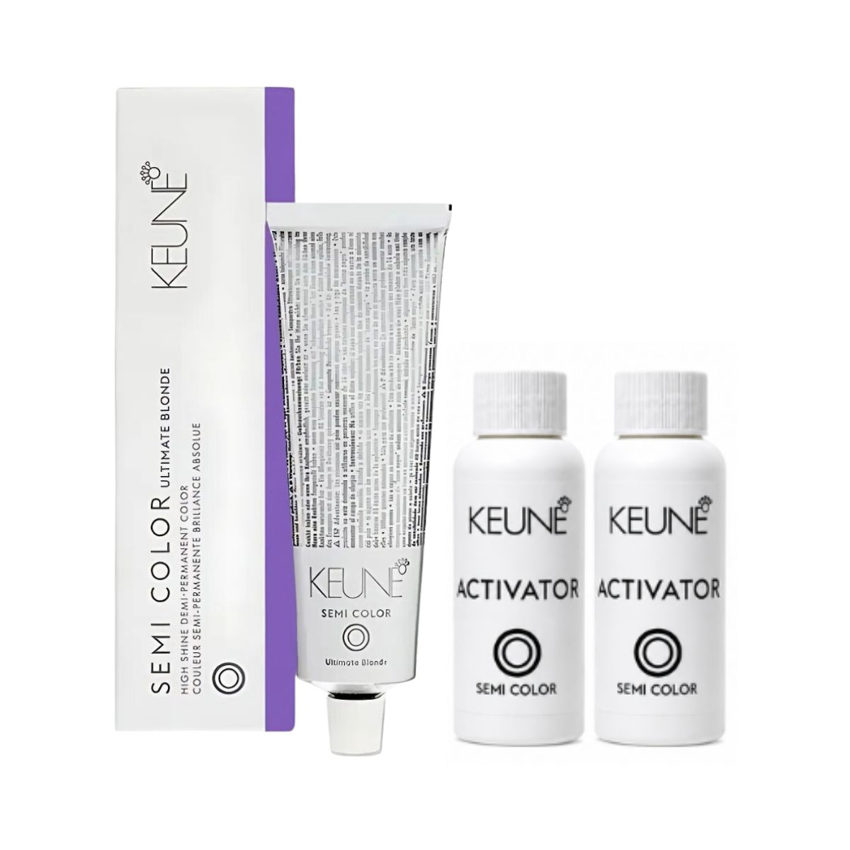 KIT KEUNE COLORAÇÃO SEMI COLOR 10.7 LOURO EXTRA CLARO VIOLETA 60ML + 2 ACTIVATO