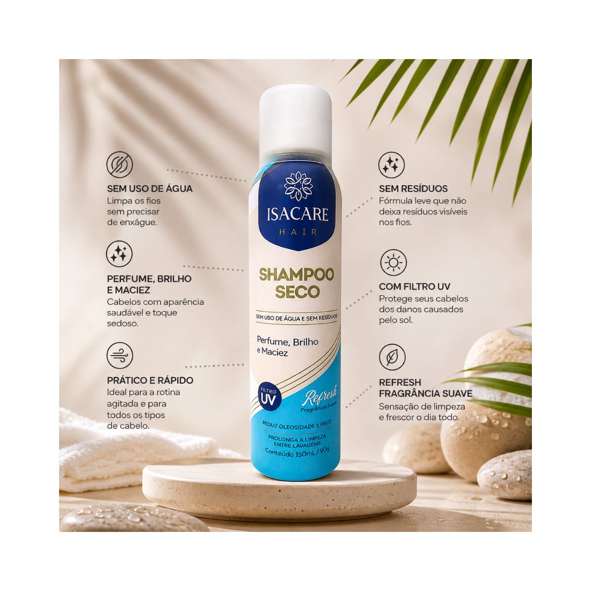 KIT ISACARE 3 SHAMPOO A SECO REFRESH 150ML