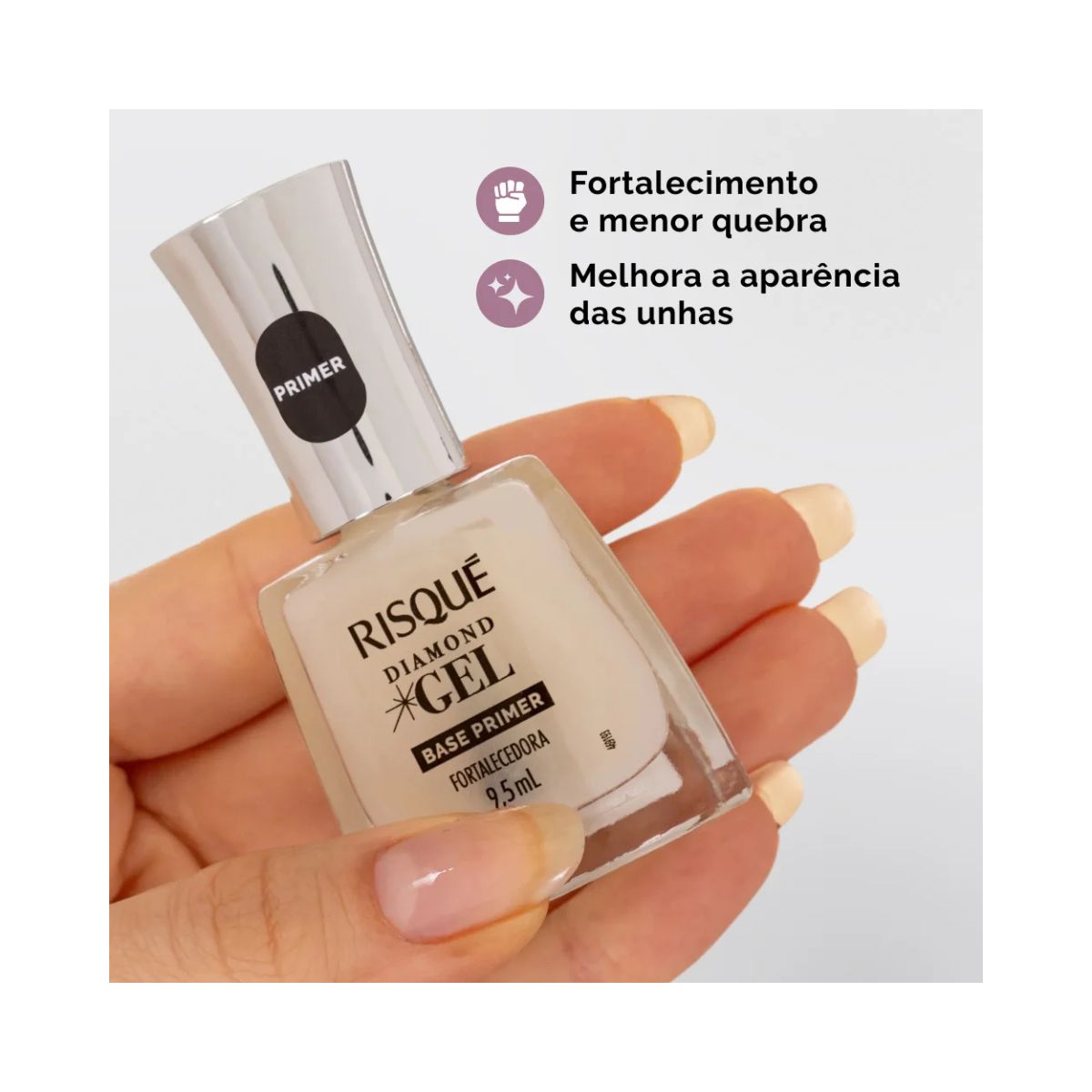 BASE PRIMER FORTALECEDORA RISQUÉ DIAMOND GEL 9,5ML