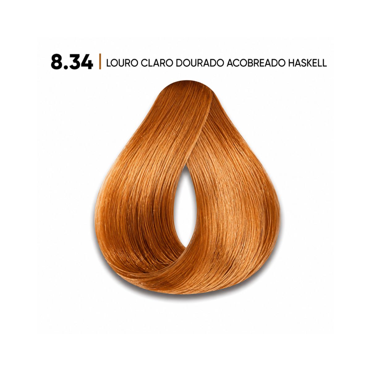 KIT HASKELL COLORAÇÃO 8.34 LOURO CLARO DOURADO ACOBREADO + OX 20 VOLUMES 75ML