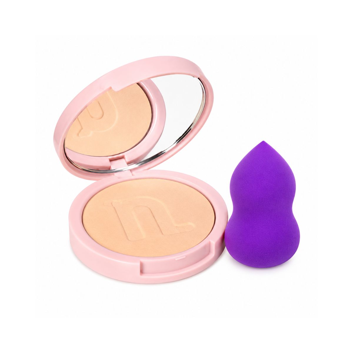 KIT  NINA MAKEUP PÓ COMPACTO INSTANT MATTE COR 1 + ESPONJA MAQUIAGEM