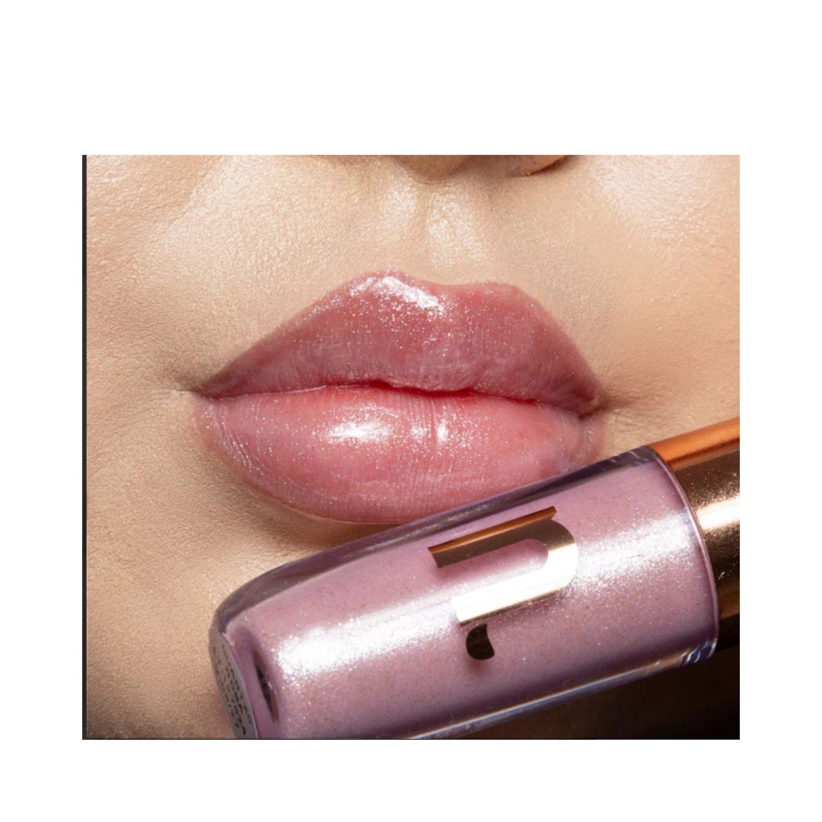 KIT NINA MAKEUP GLOSS LABIAL INSTANT GLOW QUARTZO ROSA + ESPONJA MAQUIAGEM