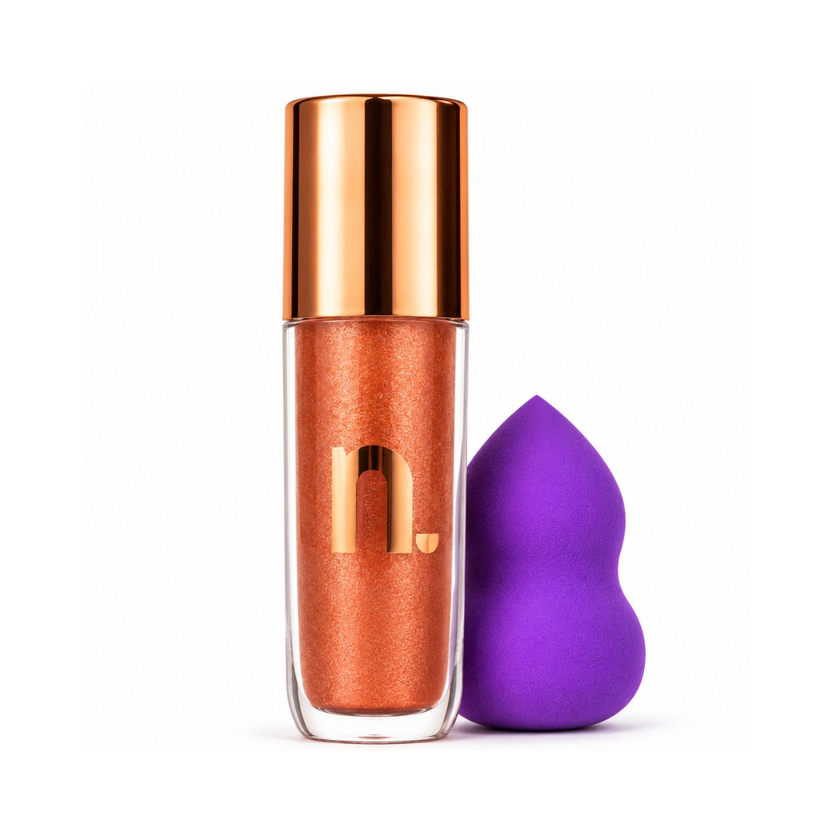 KIT NINA MAKEUP GLOSS LABIAL INSTANT GLOW ELZA SOARES + ESPONJA MAQUIAGEM