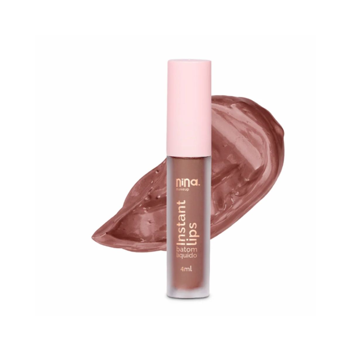 KIT NINA MAKEUP BATOM LÍQUIDO MATTE INSTANT LIPS PRINCÍPIO + ESPONJA MAQUIAGEM