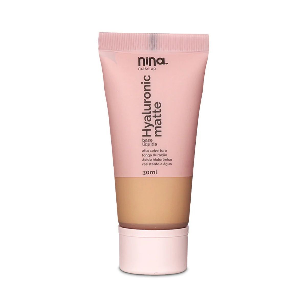 KIT NINA MAKEUP BASE LÍQUIDA HYALURONIC MATTE COR 2 + ESPONJA MAQUIAGEM