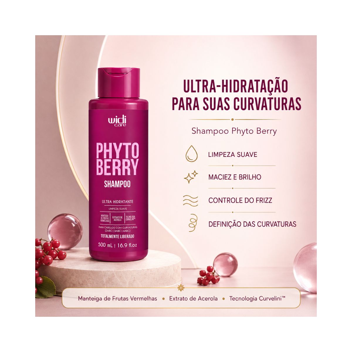 SHAMPOO ULTRA HIDRATANTE PHYTOBERRY WIDI CARE 500ML