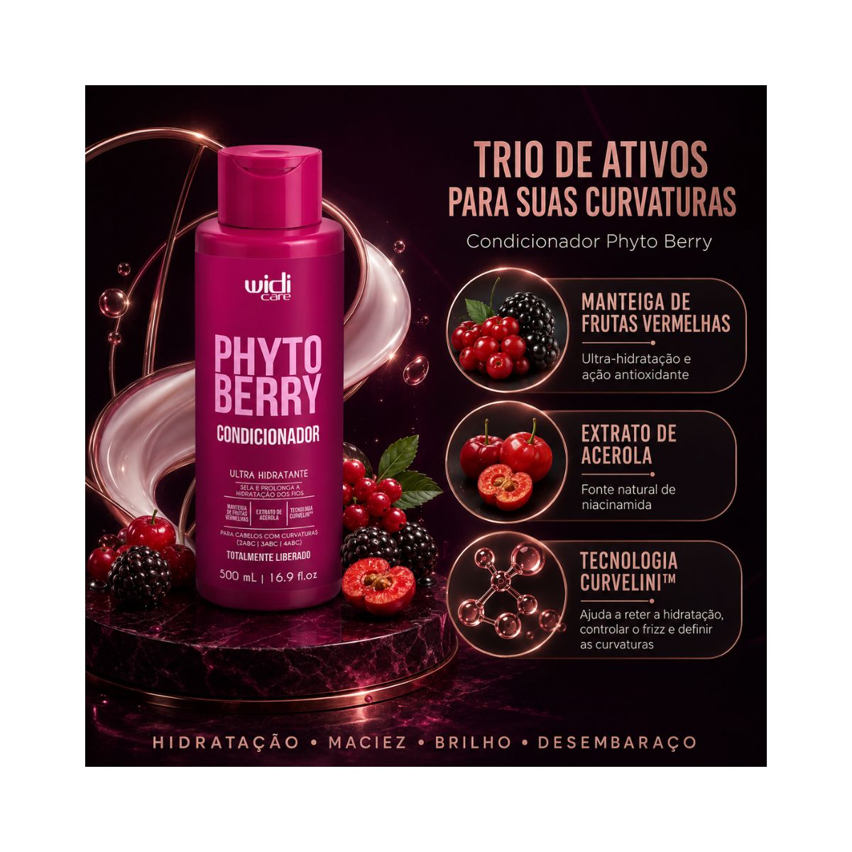 CONDICIONADOR ULTRA HIDRATANTE PHYTOBERRY WIDI CARE 500ML