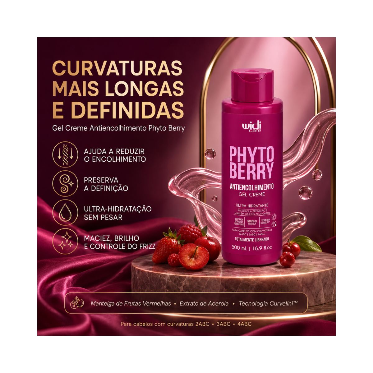 GEL CREME ANTIENCOLHIMENTO PHYTOBERRY WIDI CARE 500ML