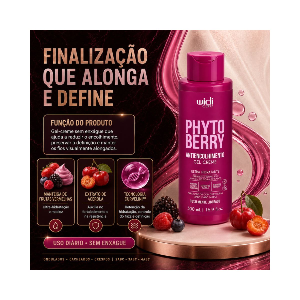 GEL CREME ANTIENCOLHIMENTO PHYTOBERRY WIDI CARE 500ML