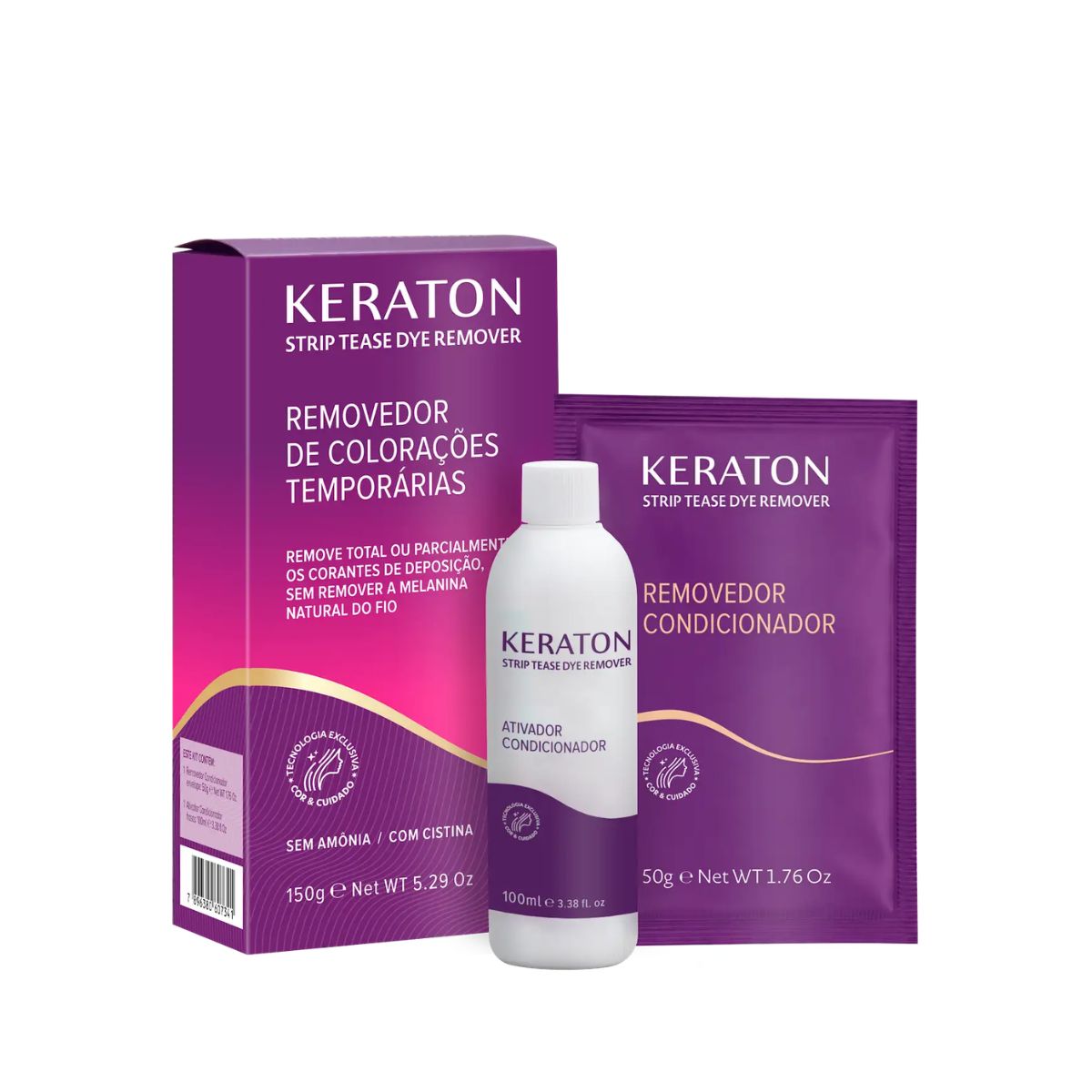 KIT KERATON STRIP TEASE DYE REMOVER KERT 150G