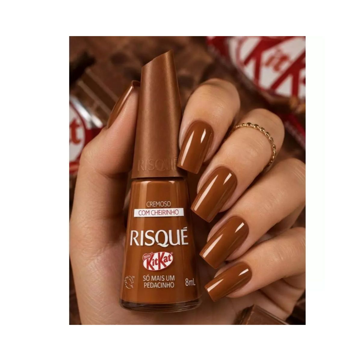 ESMALTE CREMOSO KIT KAT SÓ MAIS UM PEDACINNHO RISQUE 8ML