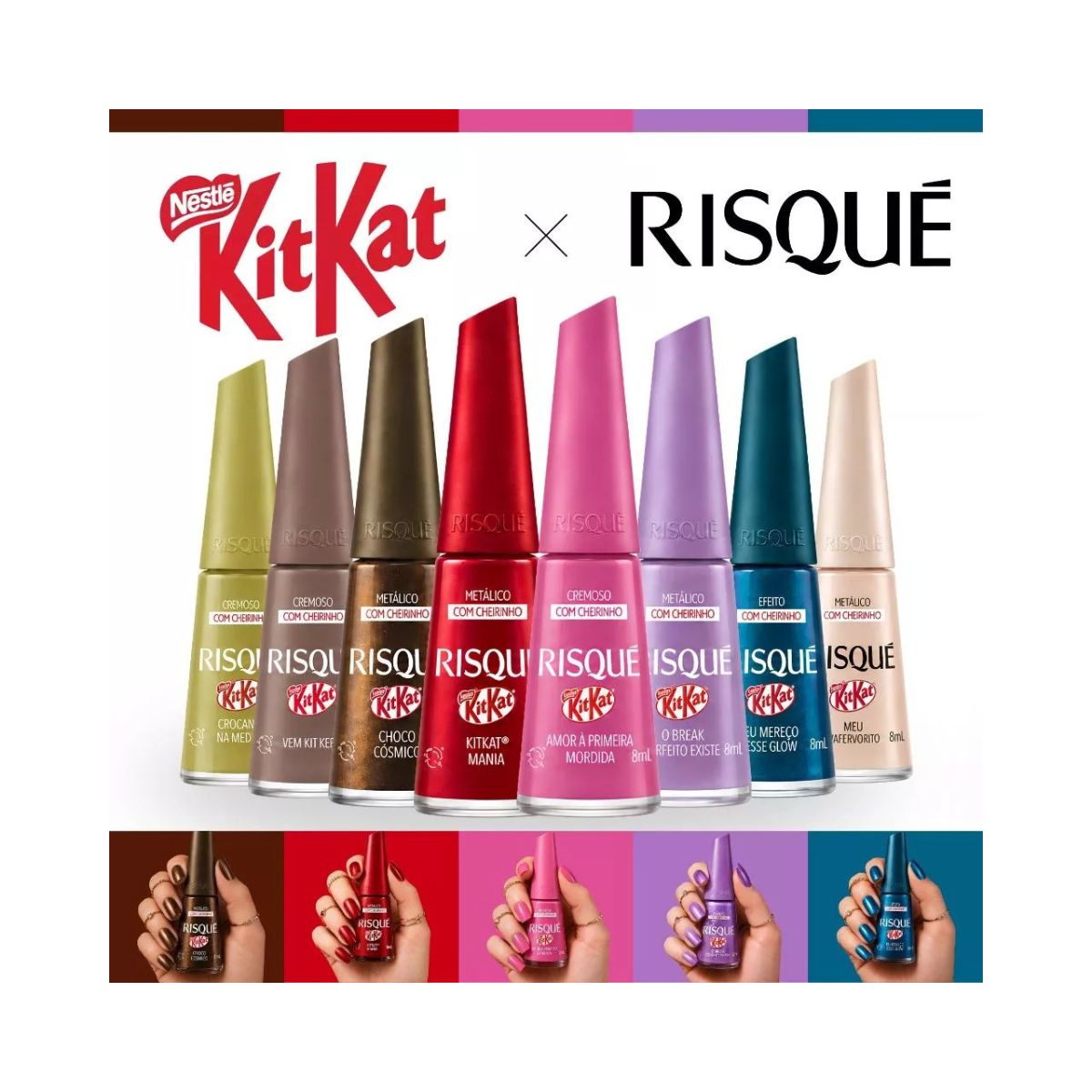 ESMALTE CREMOSO KIT KAT SÓ MAIS UM PEDACINNHO RISQUE 8ML