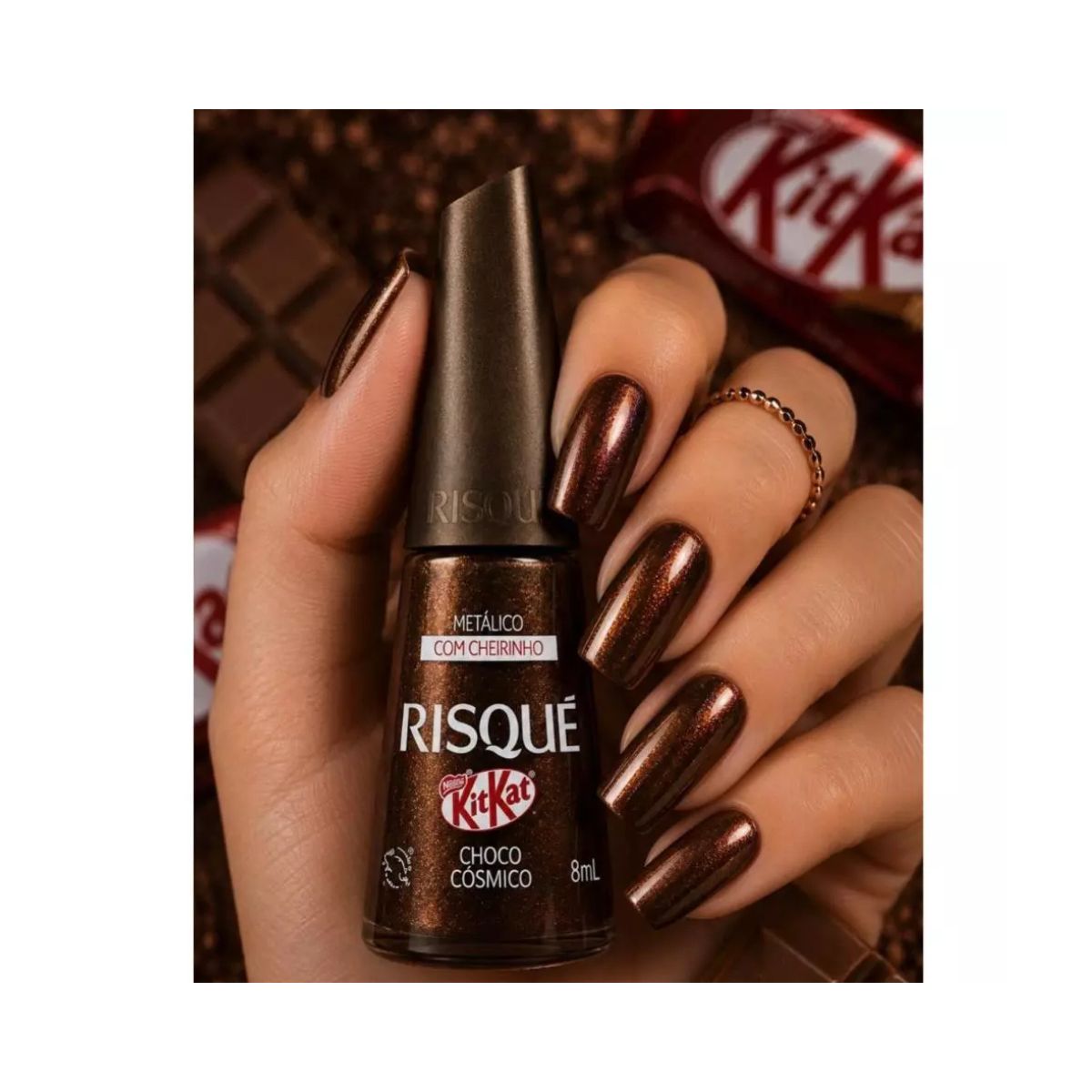 ESMALTE METÁLICO KIT KAT CHOCO CÓSMICO RISQUE 8ML