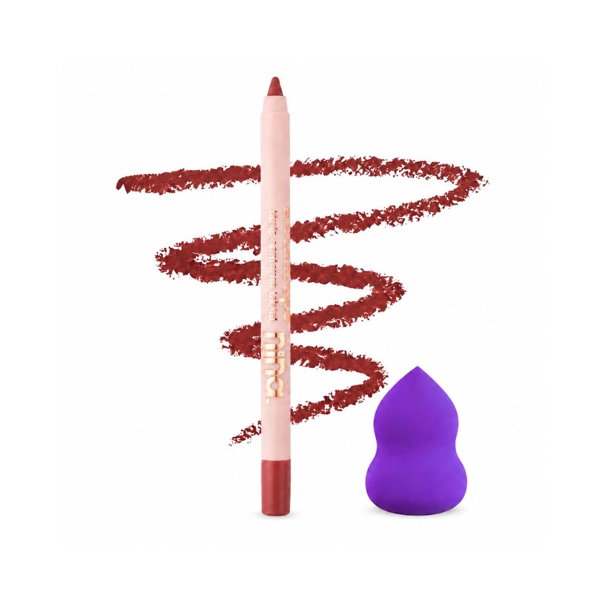 KIT NINA MAKEUP LÁPIS CONTORNO LABIAL INSTANT LIPS ESSÊNCIA + ESPONJA MAQUIAGEM