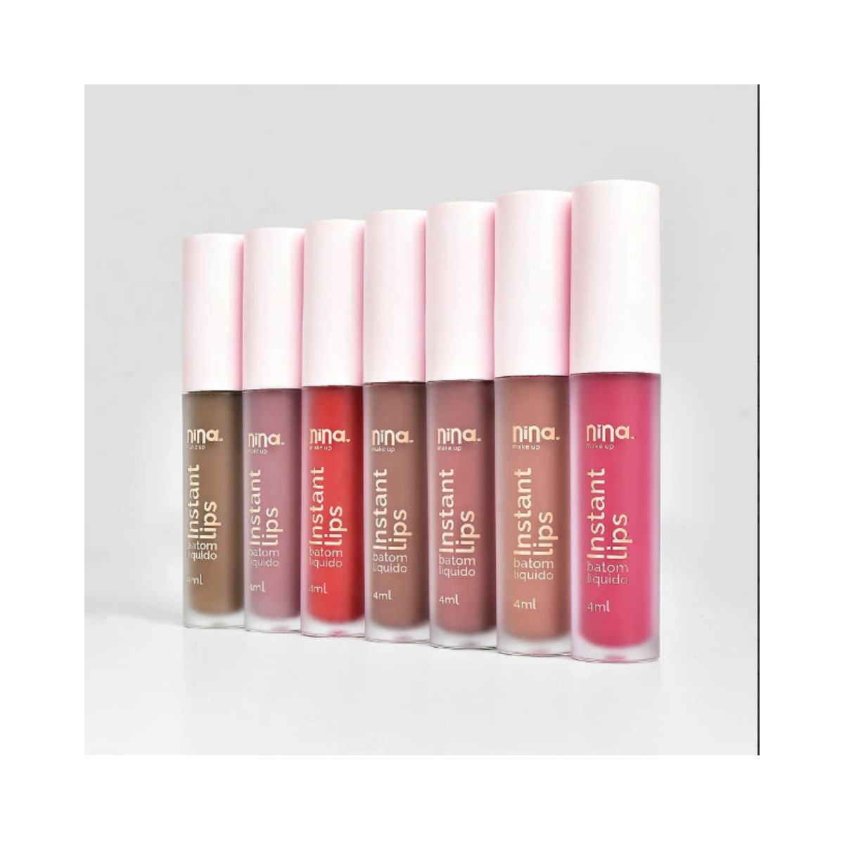 KIT NINA MAKEUP BATOM LÍQUIDO MATTE INSTANT LIPS INFINITO + ESPONJA MAQUIAGEM