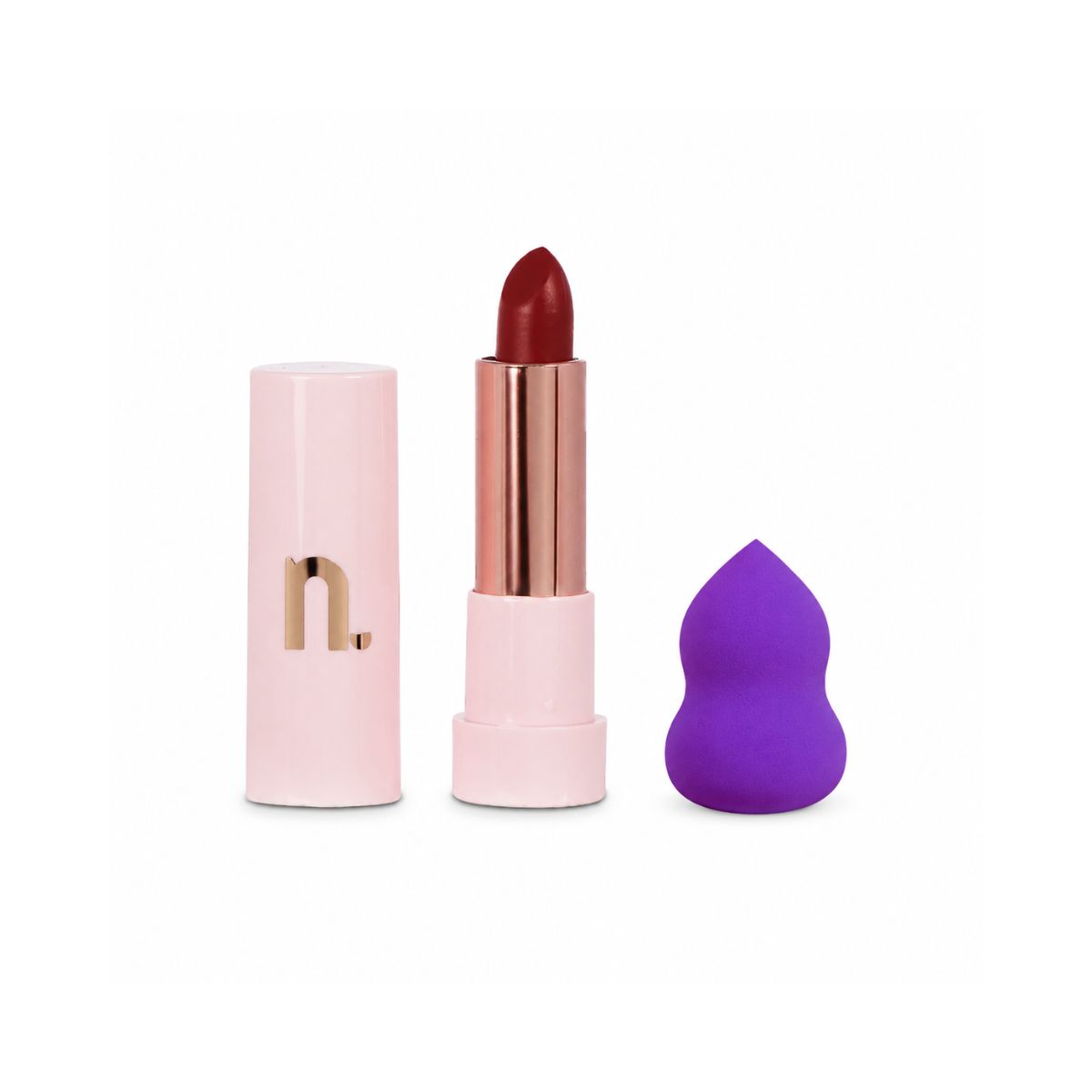 KIT NINA MAKEUP BATOM INSTANT KISS MARIA ANTONIETA + ESPONJA MAQUIAGEM