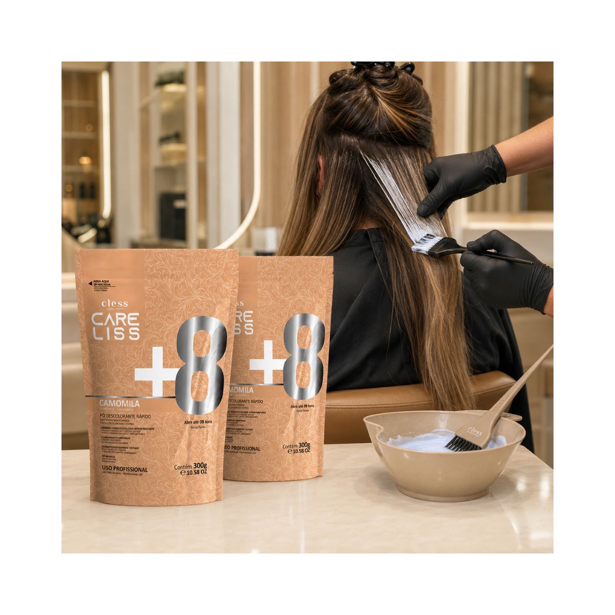 KIT CLESS 2 PÓ DESCOLORANTE CAMOMILA 300G
