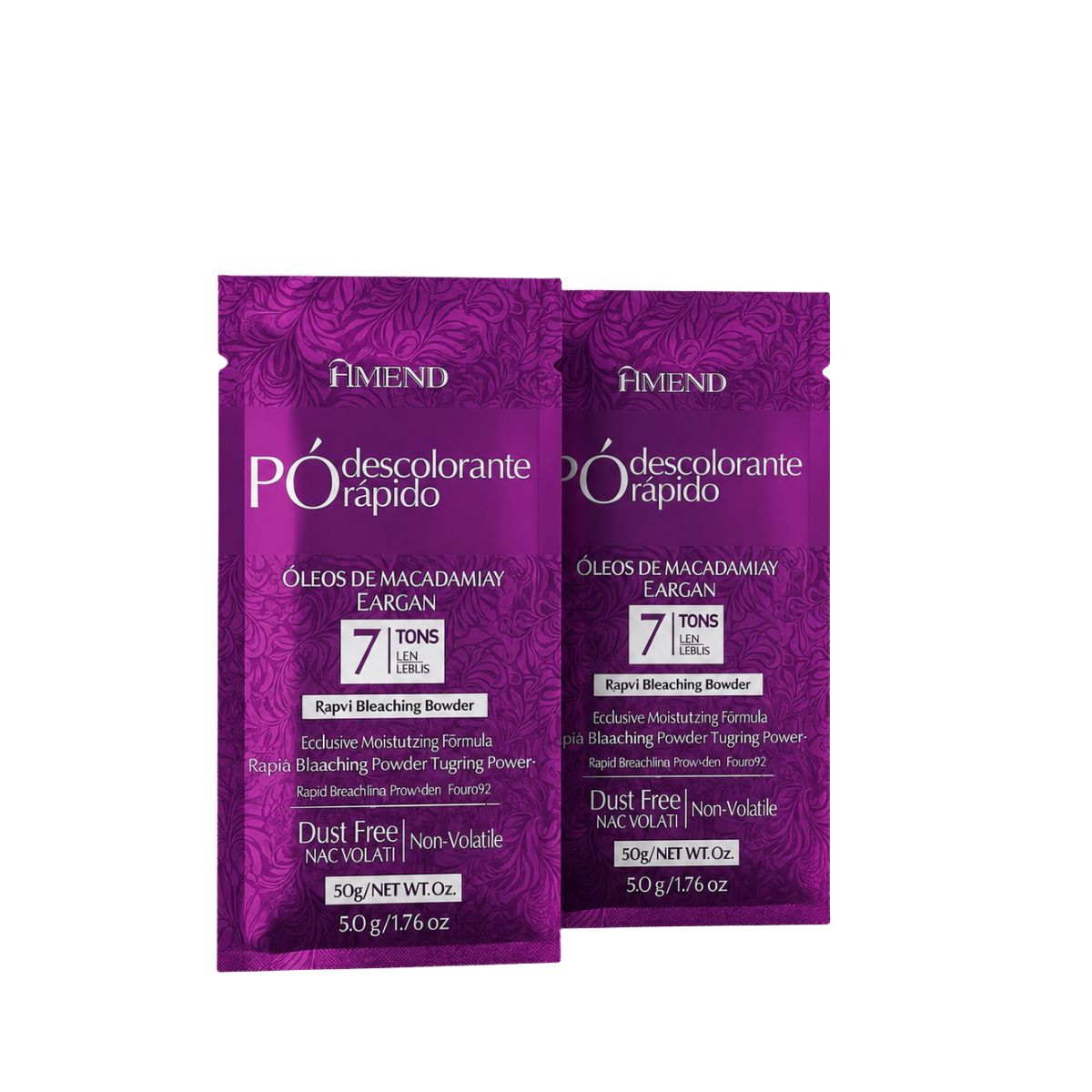 KIT AMEND 2 SACHES PÓ DESCOLORANTE RÁPIDO COM ÓLEOS DE MACADÂMIA E ARGAN 50G