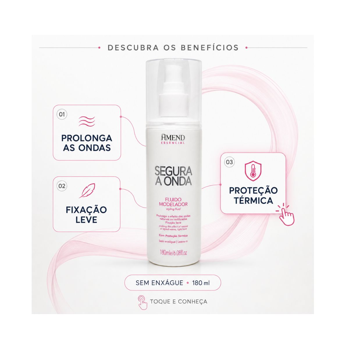 FLUÍDO MODELADOR SEGURA A ONDA ESSENCIAL AMEND 180ML