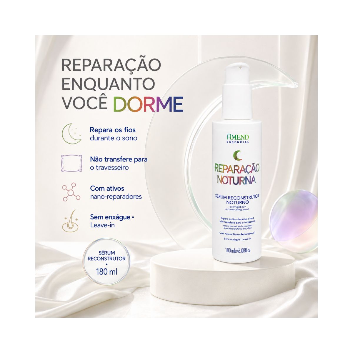 SÉRUM RECONSTRUTOR REPARAÇÃO NOTURNA ESSENCIAL AMEND 180ML