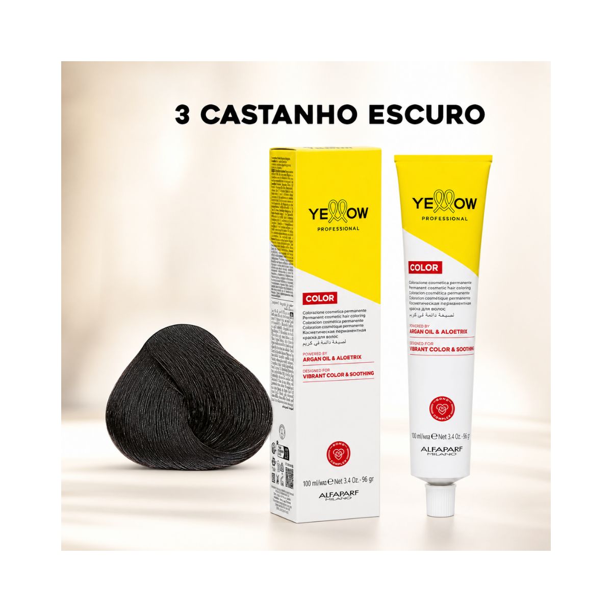KIT YELLOW COLORAÇÃO 3.0 CASTANHO ESCURO + OX 20 VOLUMES
