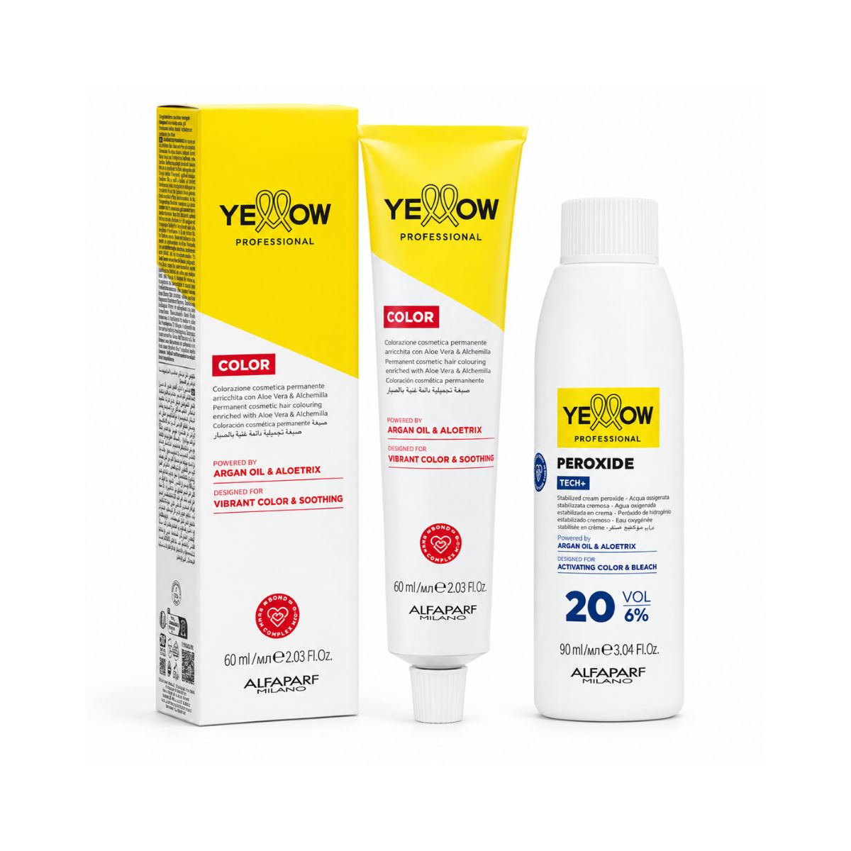 KIT YELLOW COLORAÇÃO 7.0 LOURO MÉDIO + OX 20 VOLUMES
