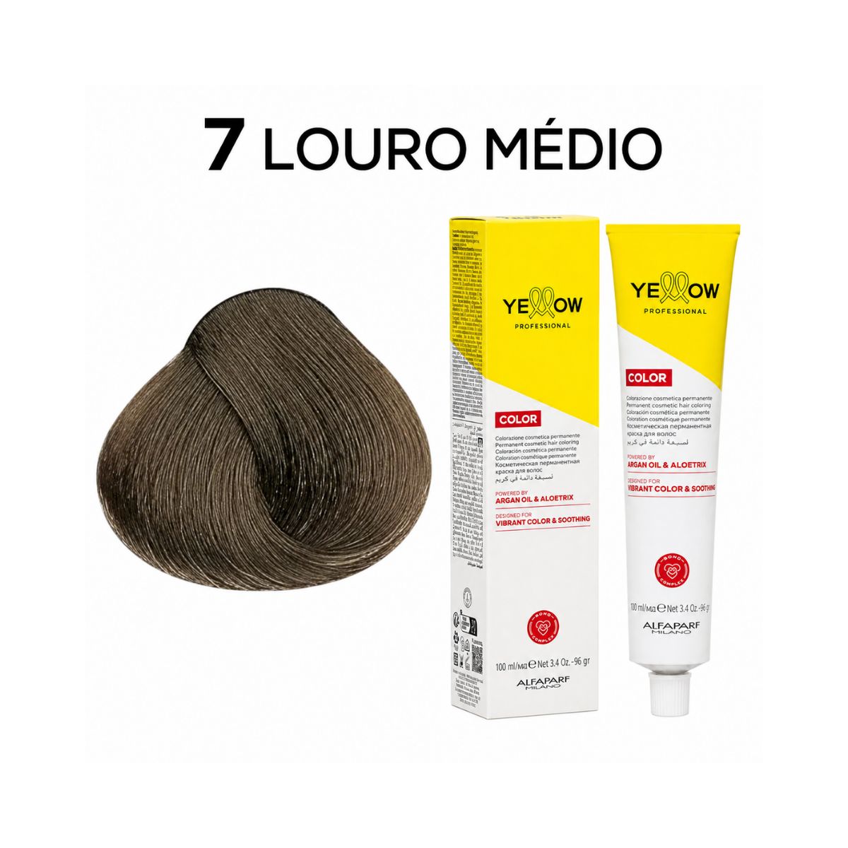 KIT YELLOW COLORAÇÃO 7.0 LOURO MÉDIO + OX 20 VOLUMES
