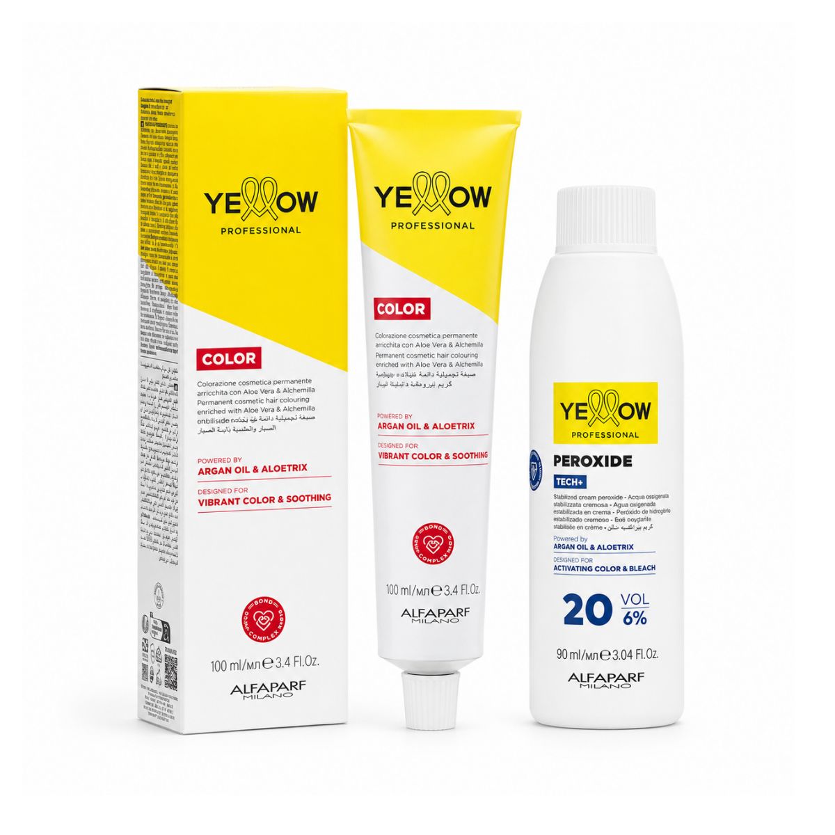 KIT YELLOW COLORAÇÃO 4.0 CASTANHO MÉDIO + OX 20 VOLUMES
