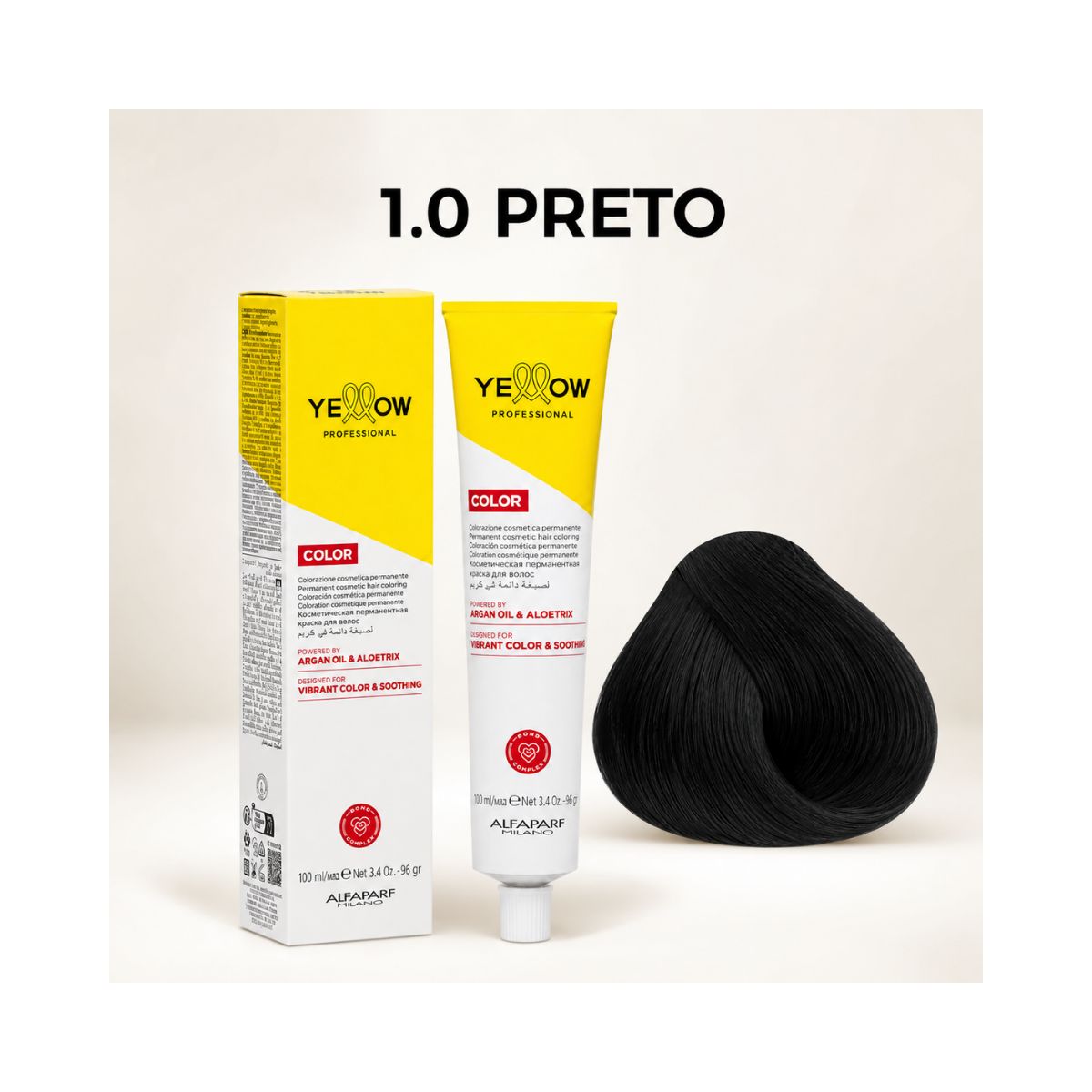 KIT YELLOW COLORAÇÃO 1.0 PRETO + OX 20 VOLUMES