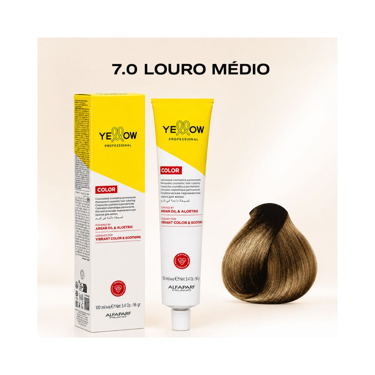 KIT YELLOW COLORAÇÃO 7.0 LOURO MÉDIO + OX 20 VOLUMES