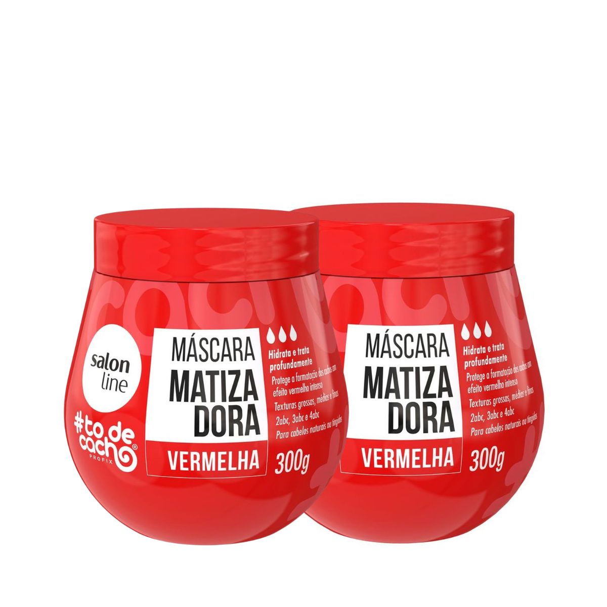 KIT SALON LINE MÁSCARA MATIZADORA #TODECACHO VERMELHA 300G